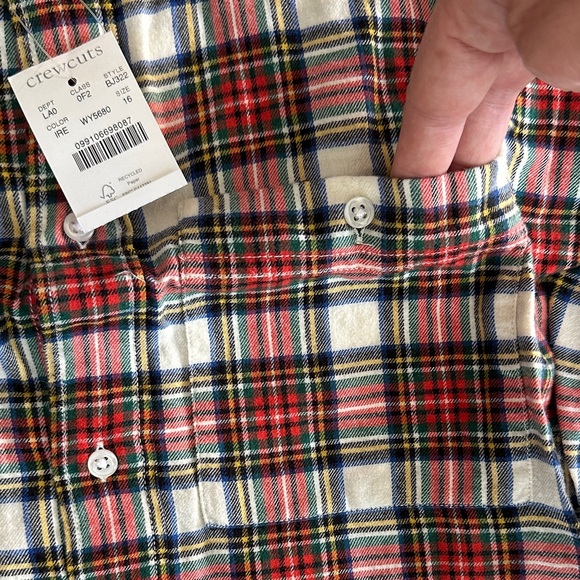 Crewcuts J Crew NWT plaid flannel shirt Boys 16 - Picture 5 of 7